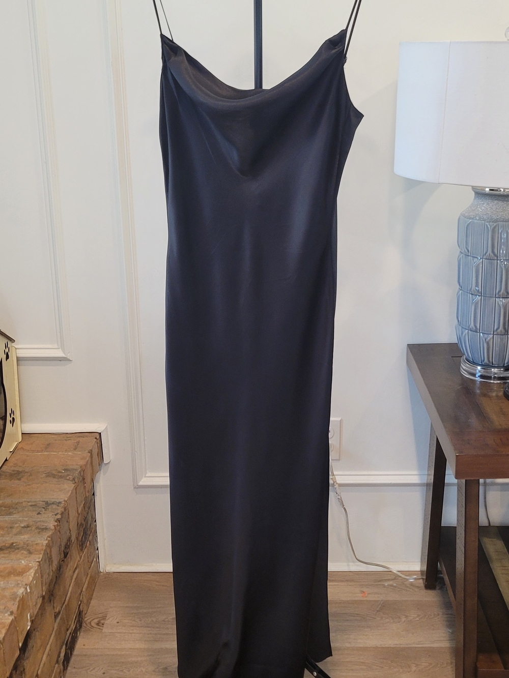 Vintage Victoria's Secret Black 100% Silk Slip Dress with Cowl Neck